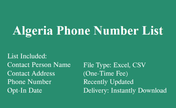 Algeria phone number database