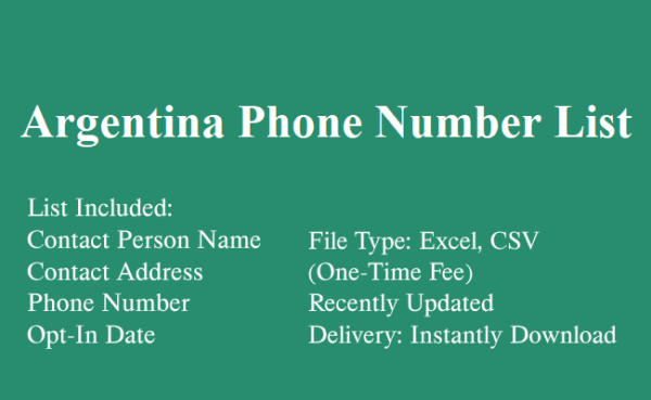 Argentina phone number database