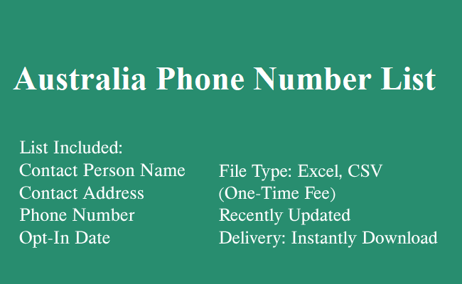 澳大利亚电话号码表