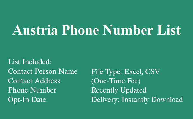 奥地利电话号码表