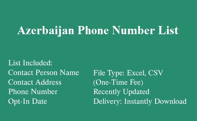 Azerbaijan Phone Number List