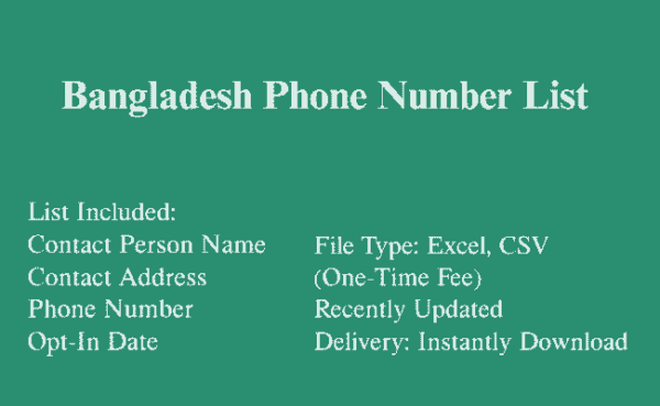 Bangladesh phone number database