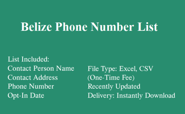 Belize phone number database