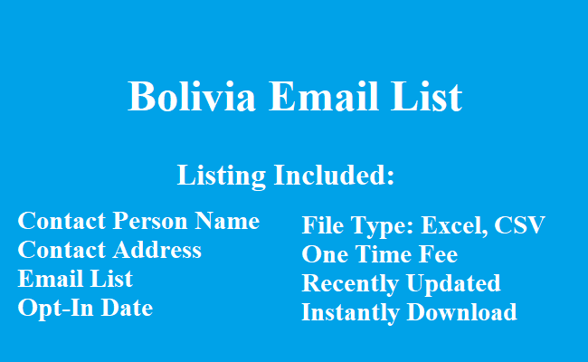 Bolivia Email List