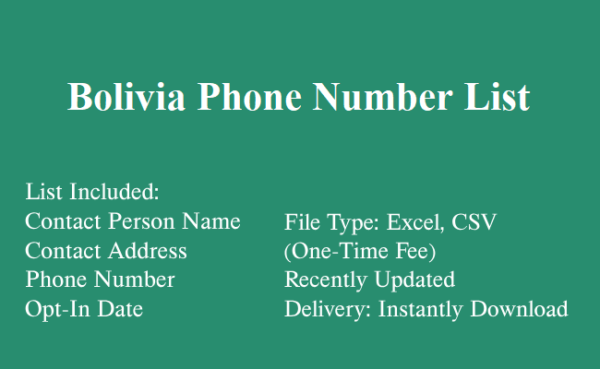 Bolivia phone number database