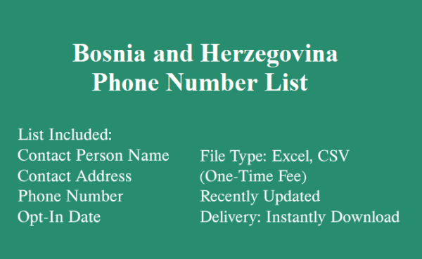 Bosnia and Herzegovina phone number database