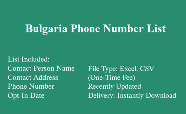 Bulgaria phone number database