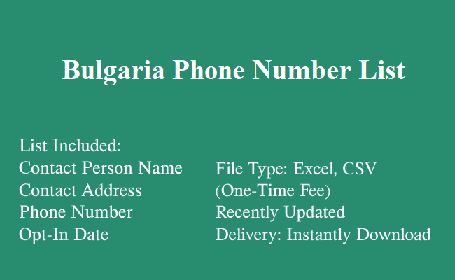 保加利亚电话号码表