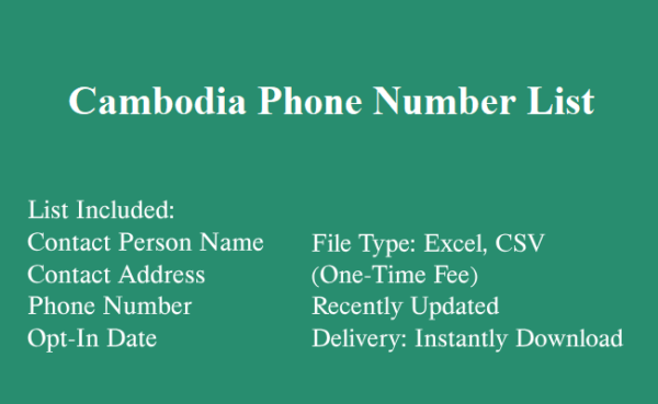 Cambodia phone number database