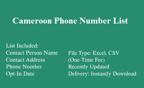 Cameroon phone number database