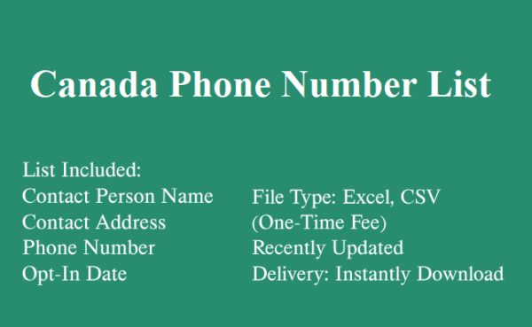 Canada phone number database