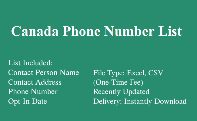 加拿大电话号码表