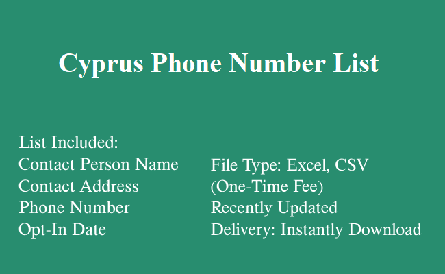 塞浦路斯电话号码表