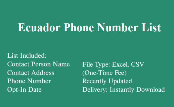 Ecuador phone number database