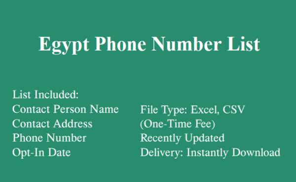 Egypt phone number database