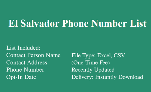 El salvador phone number database