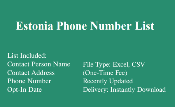 Estonia phone number database