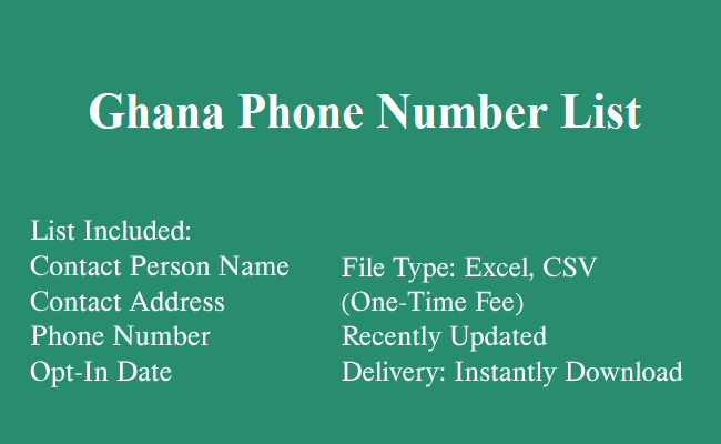 Ghana Phone Number List