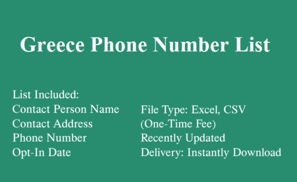 Greece phone number database