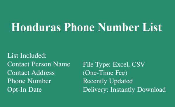 Honduras phone number database