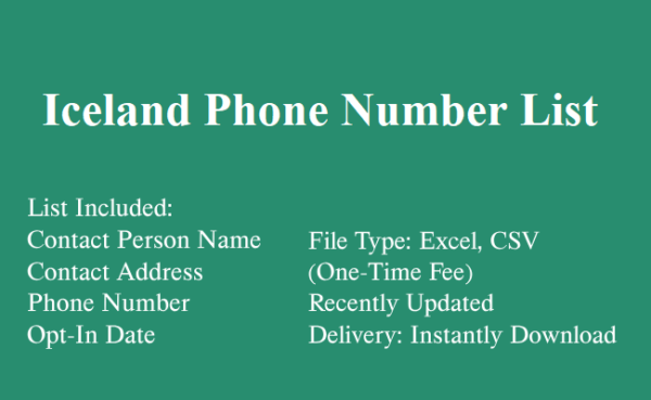 Iceland phone number database