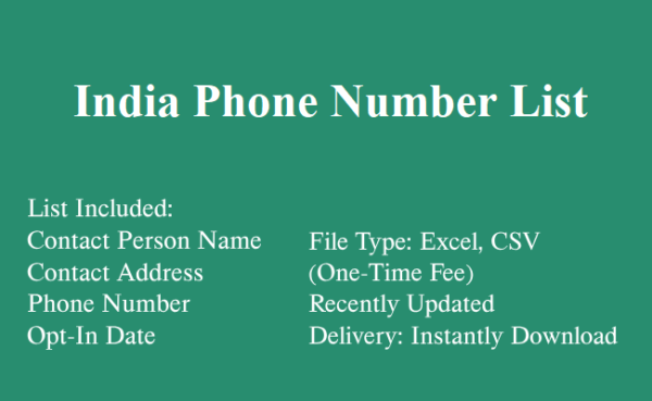 India phone number database