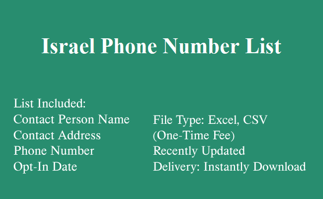 Israel Phone Number List