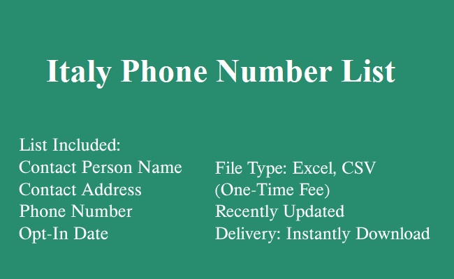 Italy Phone Number List