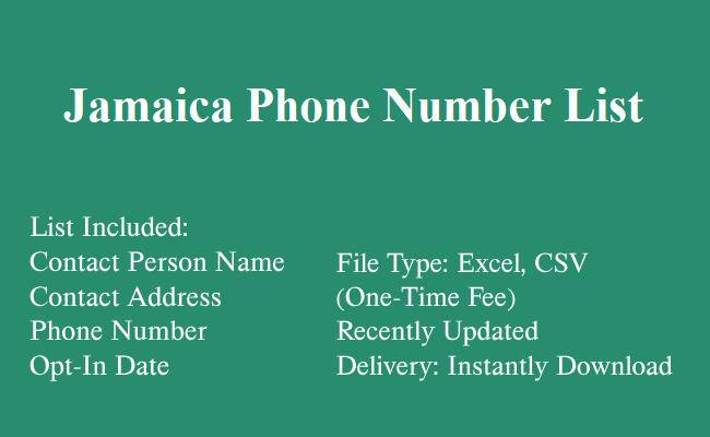 Jamaica Phone Number List 