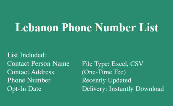 Lebanon phone number database