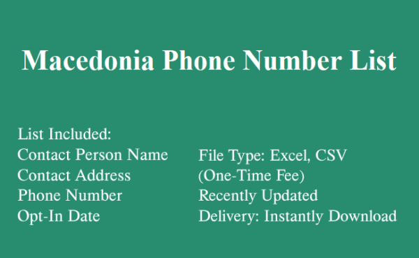 Macedonia phone number database