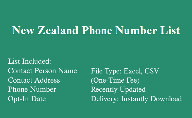 新西兰电话号码表