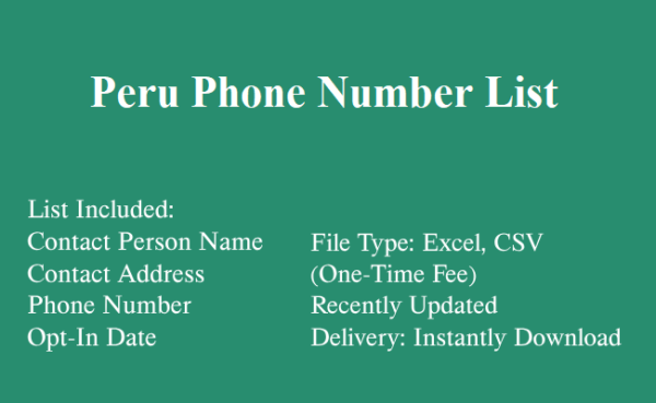 Peru phone number database