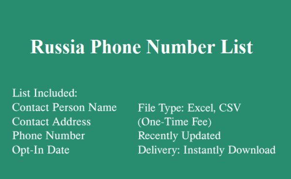 Russia phone number database