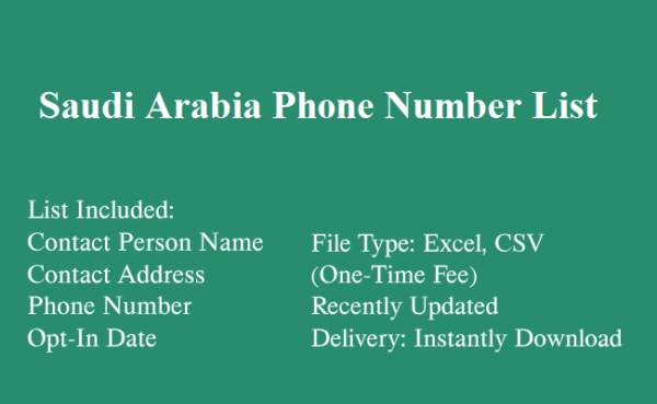 Saudi arabia phone number database