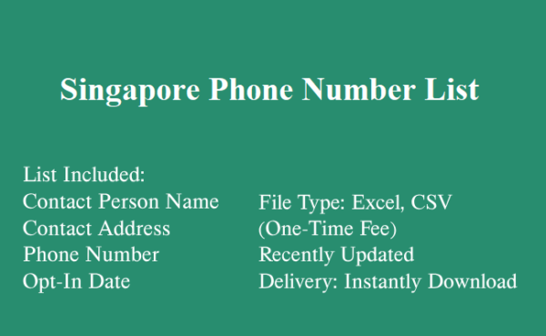 Singapore phone number database