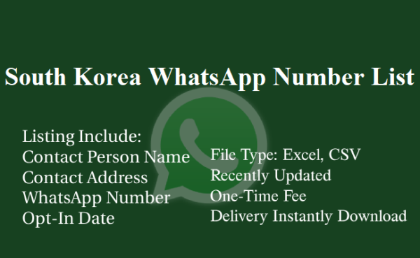 South Korea whatsapp number database