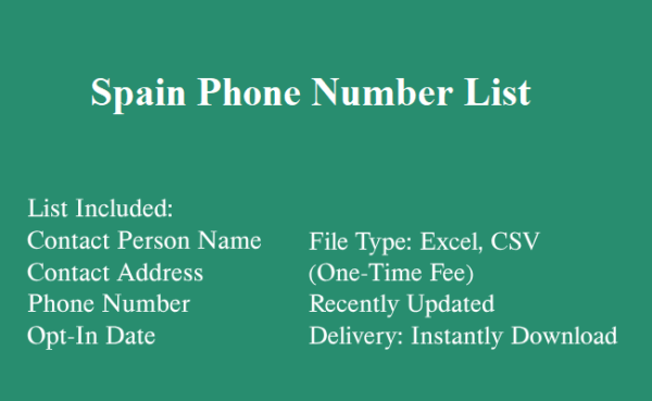 Spain phone number database