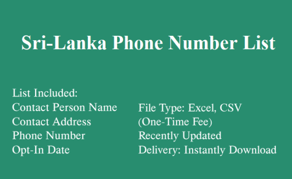 Sri lanka phone number database