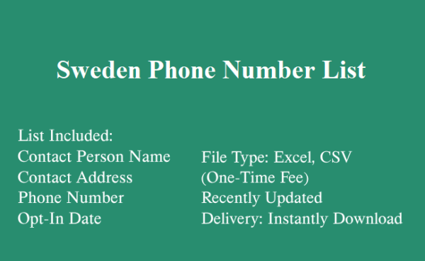 Sweden phone number database