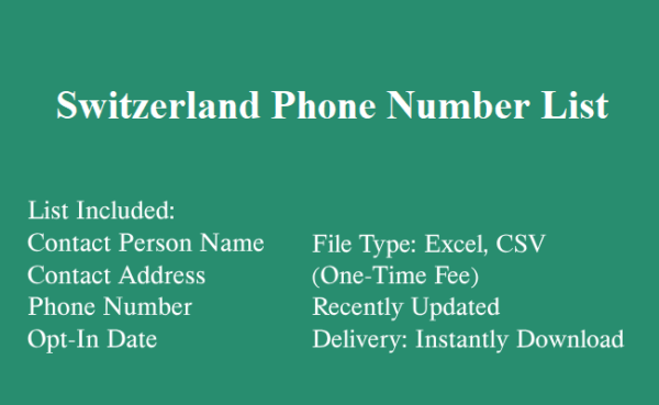 Switzerland phone number database