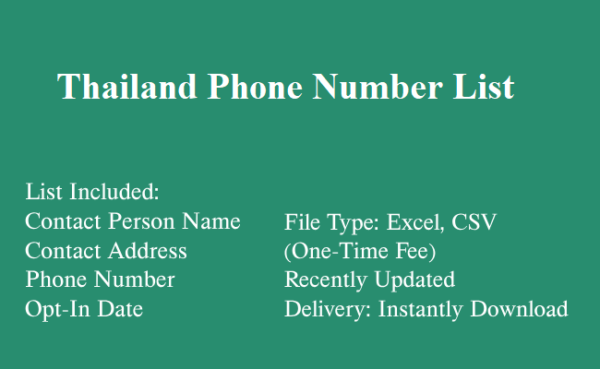 Thailand phone number database