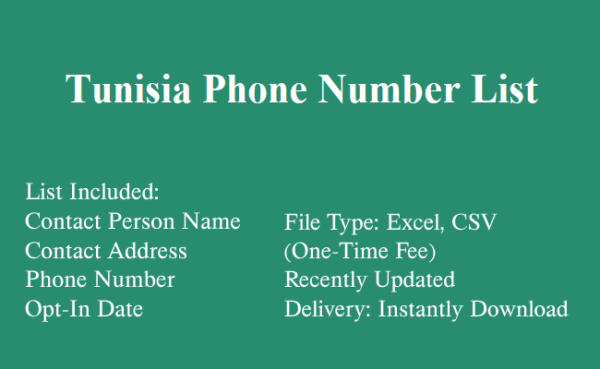 Tunisia phone number database