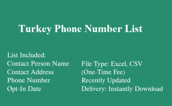 Turkey phone number database