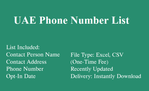 UAE phone number database