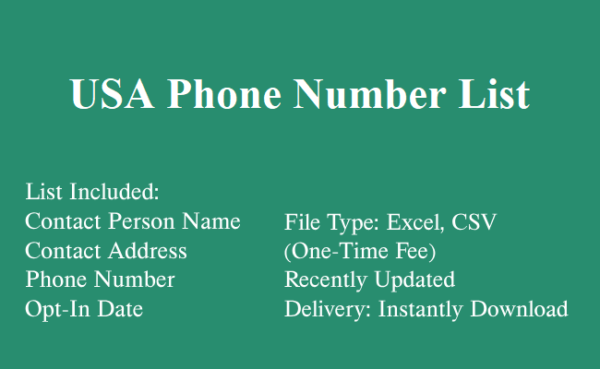 United States of America phone number database