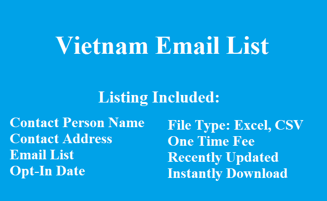 越南电子邮件列表