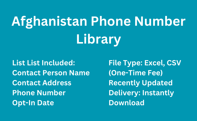 Afghanistan Phone Number Library