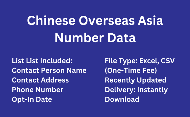 Chinese Overseas Asia Number Data