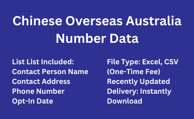 Chinese Overseas Australia Number Data